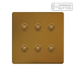 Soho Lighting Antique Gold 6 Gang 6A Push Button Dimmer Switch