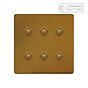Soho Lighting Antique Gold 6 Gang 6A Push Button Dimmer Switch