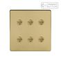 Soho Lighting Brushed Brass 6 Gang 6A Push Button Dimmer Switch