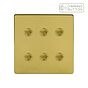 Soho Lighting Brushed Brass 6 Gang 6A Push Button Dimmer Switch