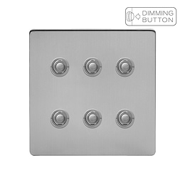 Soho Lighting Brushed Chrome 6 Gang 6A Push Button Dimmer Switch