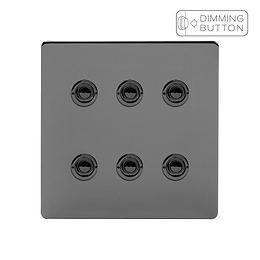 Soho Lighting Black Nickel 6 Gang 6A Push Button Dimmer Switch