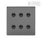 Soho Lighting Black Nickel 6 Gang 6A Push Button Dimmer Switch