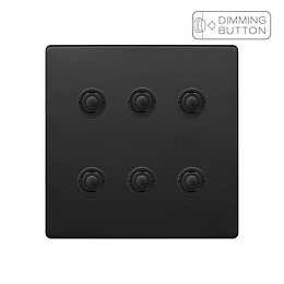 Soho Lighting Matt Black 6 Gang 6A Push Button Dimmer Switch