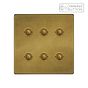 Soho Lighting Old Brass 6 Gang 6A Push Button Dimmer Switch