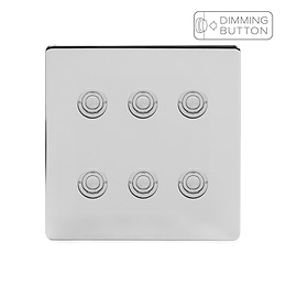 Soho Lighting Polished Chrome 6 Gang 6A Push Button Dimmer Switch