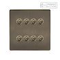 Soho Lighting Antique Brass 8 Gang 6A Push Button Dimmer Switch