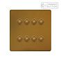 Soho Lighting Antique Gold 8 Gang 6A Push Button Dimmer Switch