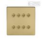 Soho Lighting Brushed Brass 8 Gang 6A Push Button Dimmer Switch