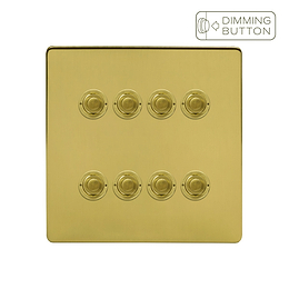 Soho Lighting Brushed Brass 8 Gang 6A Push Button Dimmer Switch