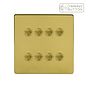 Soho Lighting Brushed Brass 8 Gang 6A Push Button Dimmer Switch