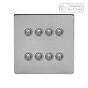 Soho Lighting Brushed Chrome 8 Gang 6A Push Button Dimmer Switch