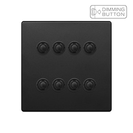 Soho Lighting Matt Black 8 Gang 6A Push Button Dimmer Switch