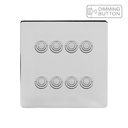 Soho Lighting Polished Chrome 8 Gang 6A Push Button Dimmer Switch