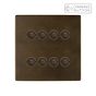 Soho Lighting Vintage Brass 8 Gang 6A Push Button Dimmer Switch