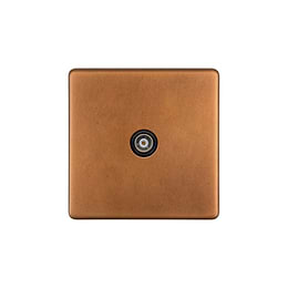 Antique Copper TV Coaxial Aerial Socket