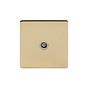 Soho Lighting Brushed Brass 1 Gang TV Socket Wht Ins Screwless