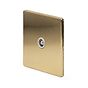 Soho Lighting Brushed Brass 1 Gang TV Aerial Socket Wht Ins Screwless