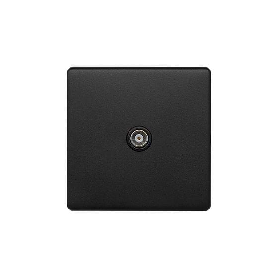 Soho Lighting Matt Black 1 Gang TV Aerial Socket Screwless