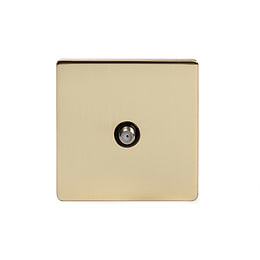 Soho Lighting Brushed Brass 1 Gang Satellite Socket Black Insert Screwless