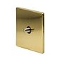 Soho Lighting Brushed Brass 1 Gang Satellite Socket Black Insert Screwless