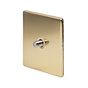 Soho Lighting Brushed Brass 1 Gang Satellite Socket Wht Ins Screwless