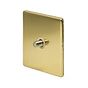 Soho Lighting Brushed Brass 1 Gang Satellite Socket Wht Ins Screwless