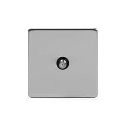 Soho Lighting Brushed Chrome 1 Gang Satellite Socket Blk Ins Screwless