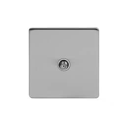 Soho Lighting Brushed Chrome 1 Gang Satellite Socket Wht Ins Screwless