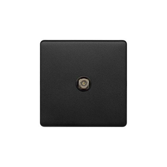 Soho Lighting Matt Black 1 Gang Satellite Socket Screwless