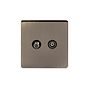 Soho Lighting Antique Brass TV And  Satellite Socket Black Insert Screwless