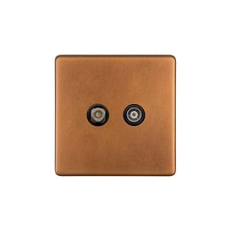 Soho Lighting Antique Copper TV And Satellite Socket