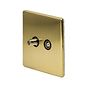 Soho Lighting Brushed Brass TV+ Satellite Socket Black Insert Screwless