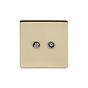 Soho Lighting Brushed Brass TV+ Satellite Socket Wht Ins Screwless