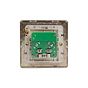 Soho Lighting Brushed Brass TV+ Satellite Socket Wht Ins Screwless