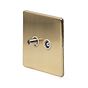 Soho Lighting Brushed Brass TV+ Satellite Socket Wht Ins Screwless