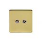 Soho Lighting Brushed Brass TV+ Satellite Socket Wht Ins Screwless