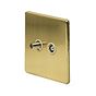 Soho Lighting Brushed Brass TV+ Satellite Socket Wht Ins Screwless