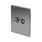 Soho Lighting Brushed Chrome TV+ Satellite Socket Blk Ins Screwless