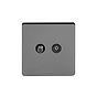 Soho Lighting Black Nickel TV And  Satellite Socket Black Insert Screwless