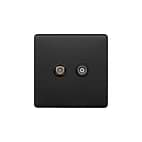 Soho Lighting Matt Black TV& Satellite Socket Screwless