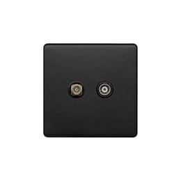 Soho Lighting Matt Black TV& Satellite Socket Screwless