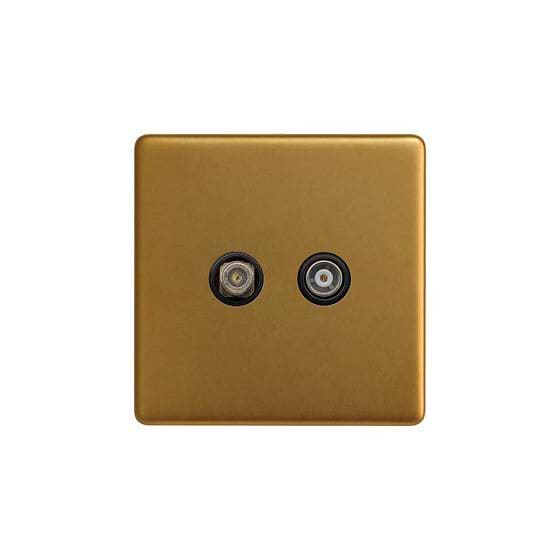 Antique Gold TV and Satellite Socket
