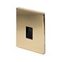 Soho Lighting Brushed Brass 1 Gang Telephone Master Socket, BT Black Insert Screwless