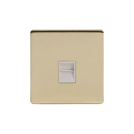 Soho Lighting Brushed Brass 1 Gang Tel Master Socket