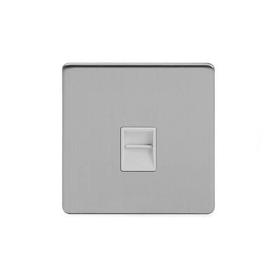 Soho Lighting Brushed Chrome 1 Gang Tel Master Socket