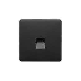 Soho Lighting Matt Black 1 Gang Telephone Master Socket,BT Screwless