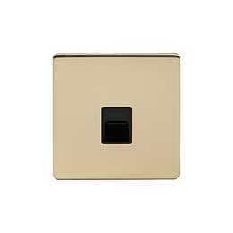 Soho Lighting Brushed Brass 1 Gang Tel Secondary Socket,BT Black Insert Screwless