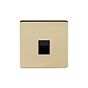 Soho Lighting Brushed Brass 1 Gang Telephone Secondary (Slave) Socket,BT Black Insert Screwless