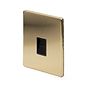 Soho Lighting Brushed Brass 1 Gang Telephone Secondary (Slave) Socket,BT Black Insert Screwless